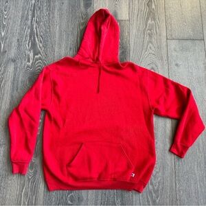 Vintage Made in USA Russell Athletic Hooded Sweatshirt in Red Size XXL